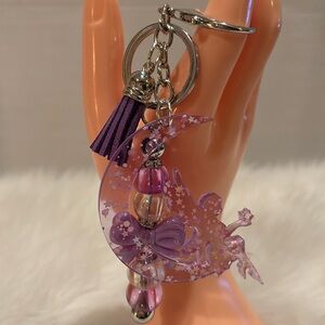 Purple Fairy Beaded Keychain/Handbag Charm Handcrafted by @windswepttrace